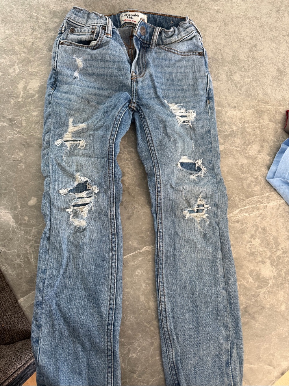 Abercrombie & Fitch Light Blue Ripped Straight Jeans